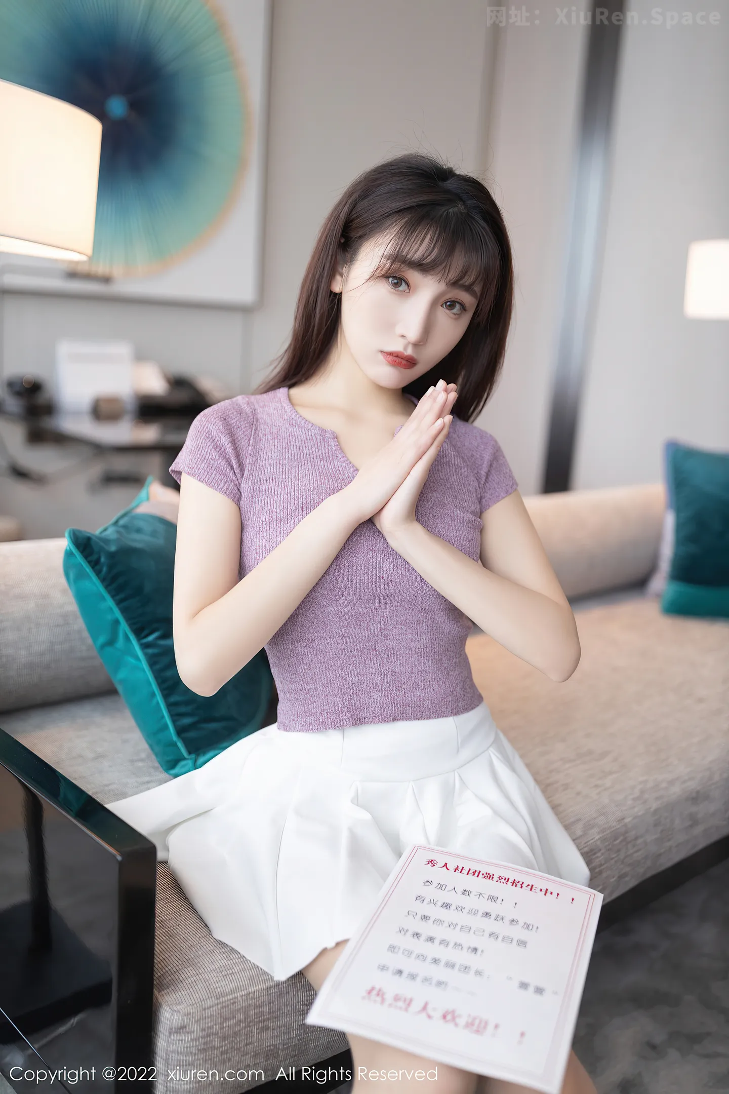 图片[5]-[XiuRen秀人网]VOL.4570 模特陆萱萱角色扮演主题紫色上衣半脱露紫色内衣撩人诱惑写真79P-秀人网官方网站